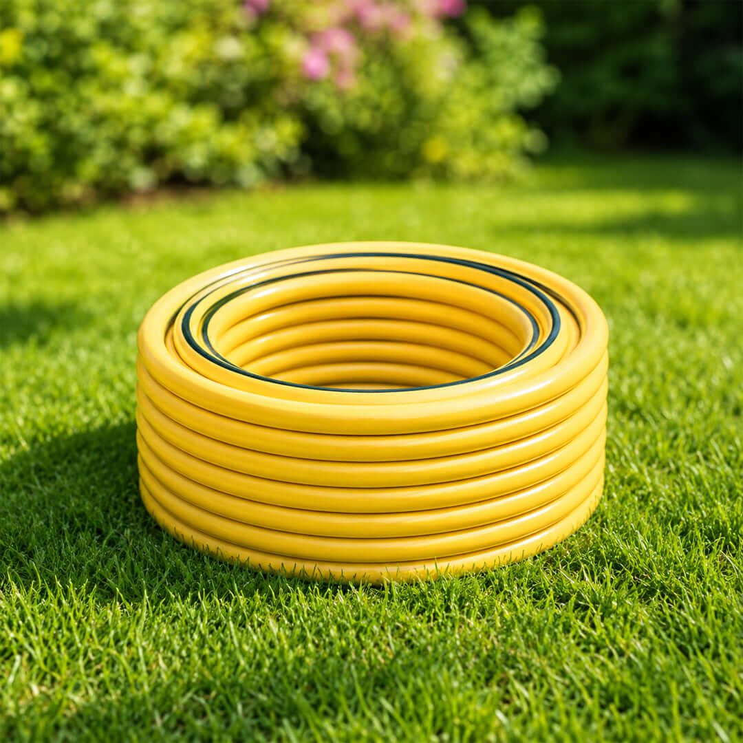 PureNest 360 Automatic Sprinkler connected to garden hose