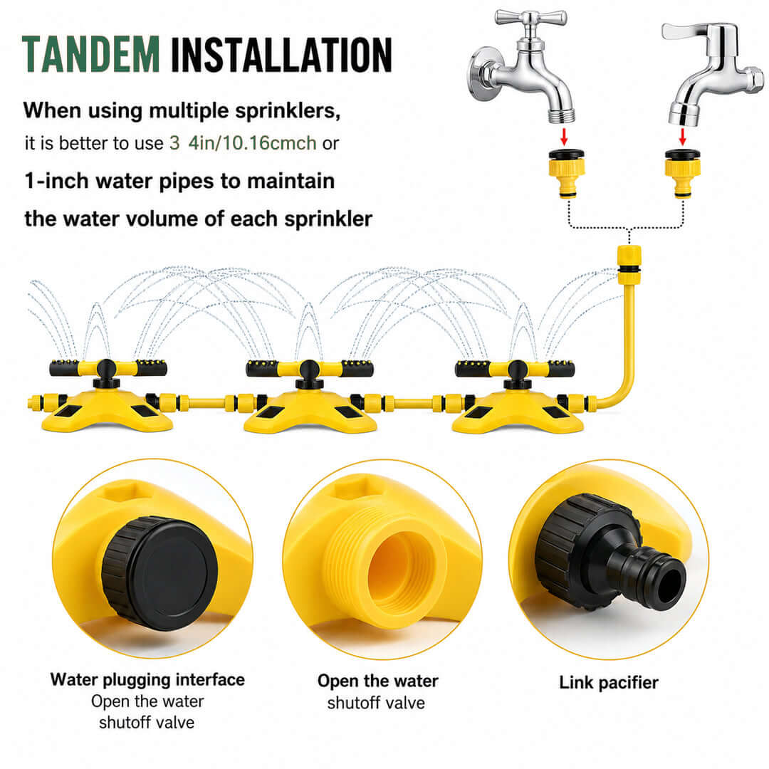 PureNest 360 Automatic Sprinkler rotating in garden