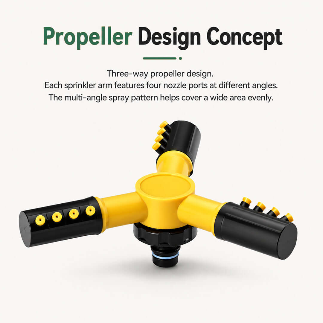 PureNest 360 Automatic Sprinkler connected to garden hose