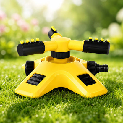 PureNest 360 Automatic Sprinkler connected to garden hose