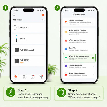 Smart soil sensor for plants connected to smartphone